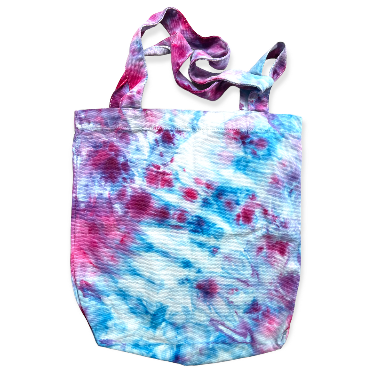 Load image into Gallery viewer, Pinks &amp;amp; Blues Fan Tie Dye Tote Bag
